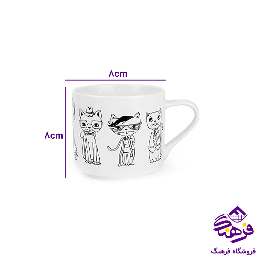 لیوان سرامیکی گربه سفید